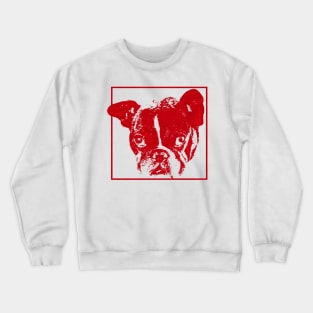 boston terrier / french bulldog red outline Crewneck Sweatshirt